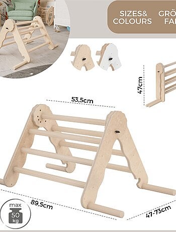 Triangle de Pikler bois - jouet de motricité intérieur enfant Taille S