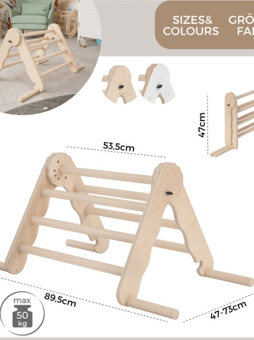 Triangle de Pikler bois - jouet de motricité intérieur enfant  Taille S - Kiabi