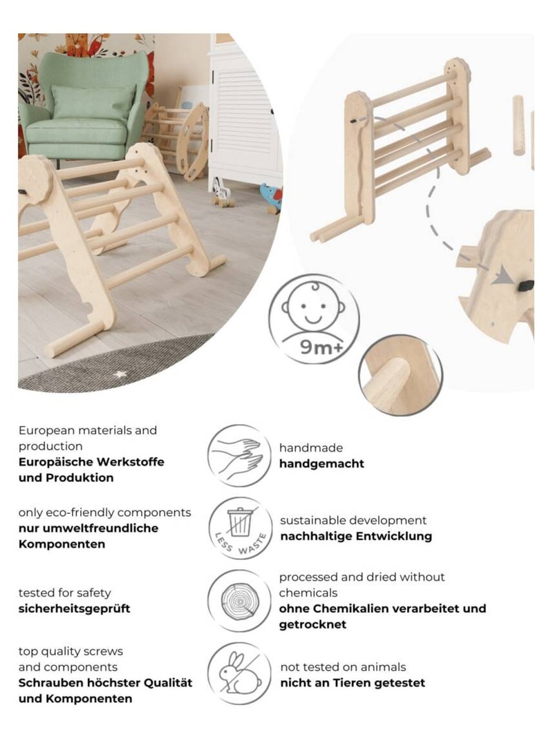 Triangle de Pikler bois - jouet de motricité intérieur enfant  Taille S Bois naturel - Kiabi