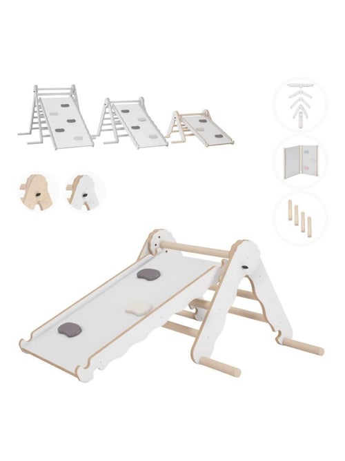 Triangle de Pikler et rampe bois - jouet de motricité intérieur enfant  - S - Kiabi