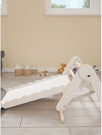 Triangle de pikler et rampe bois jouet de motricité intérieur enfant mamoi