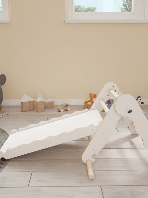 Triangle de pikler et rampe bois jouet de motricité intérieur enfant mamoi - Kiabi