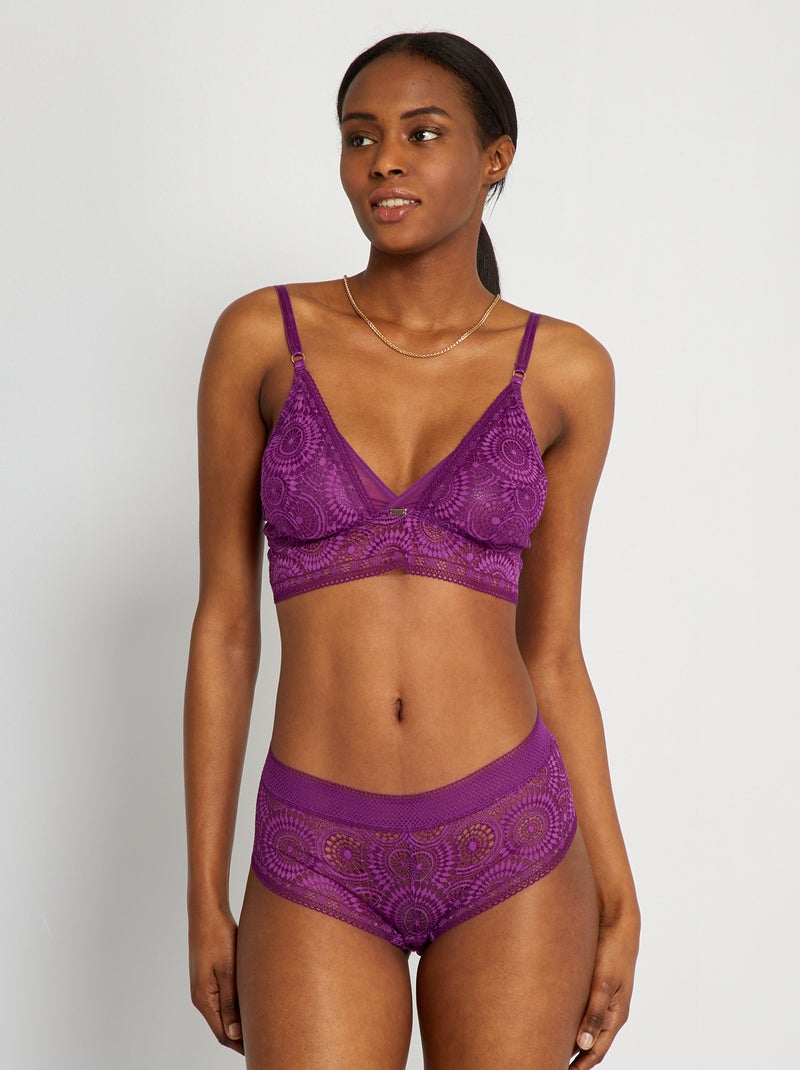 Triangle dentelle violet - Kiabi