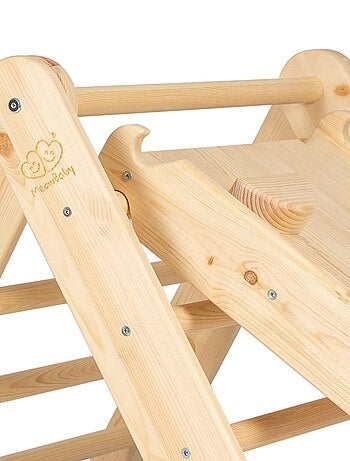 Triangle d'escalade avec Toboggan pour Enfants Structure d'escalade d'intérieur en Bois