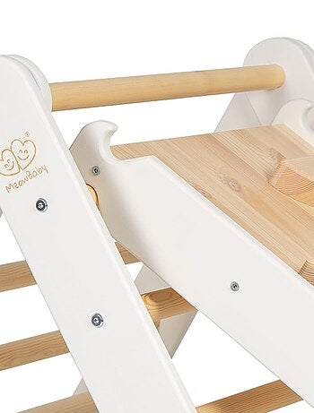Triangle d'escalade avec Toboggan pour Enfants Structure d'escalade d'intérieur en Bois