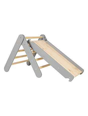 Triangle d'escalade avec Toboggan pour Enfants Structure d'escalade d'intérieur en Bois