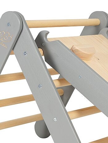 Triangle d'escalade avec Toboggan pour Enfants Structure d'escalade d'intérieur en Bois