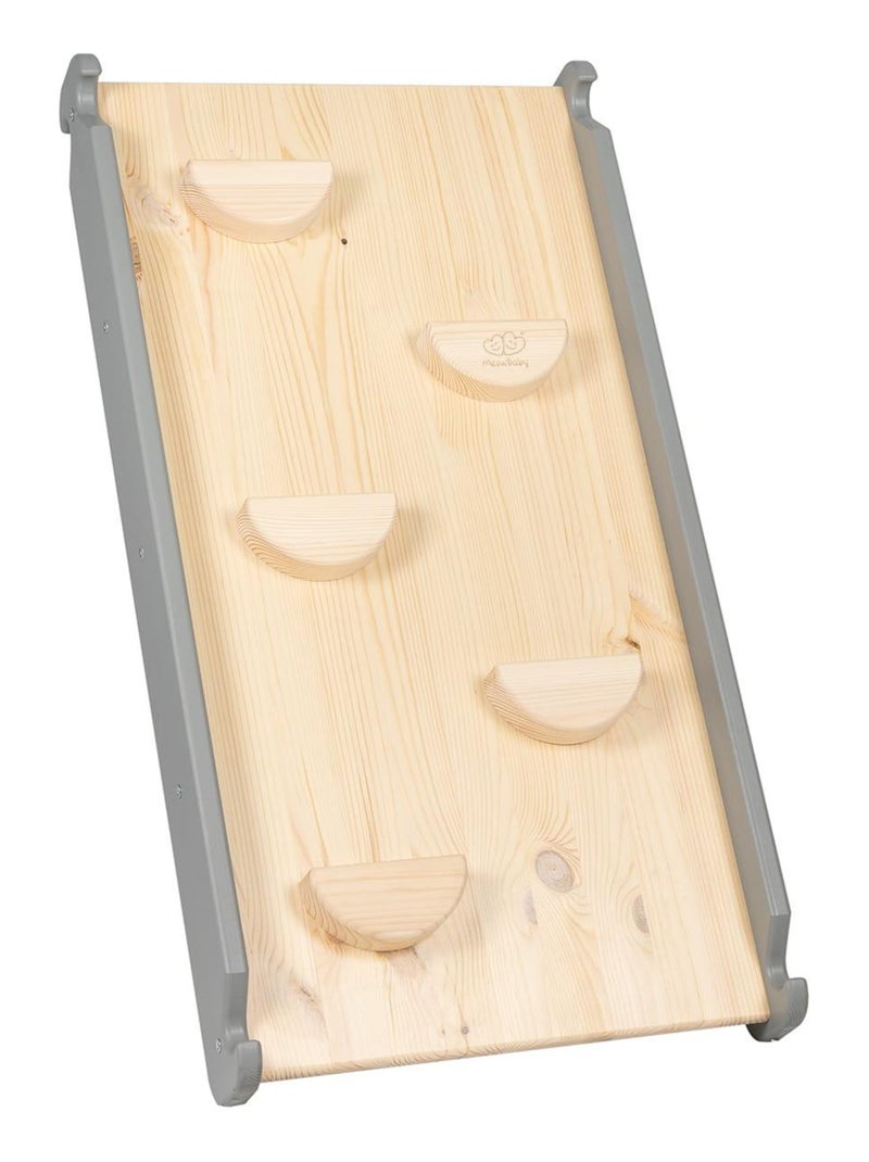 Triangle d'escalade avec Toboggan pour Enfants Structure d'escalade d'intérieur en Bois Gris - Kiabi