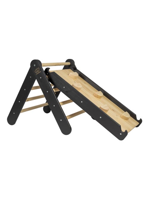 Triangle d'escalade avec Toboggan pour Enfants Structure d'escalade d'intérieur en Bois - Kiabi