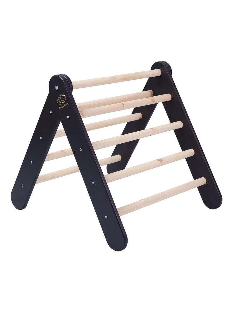 Triangle d'escalade avec Toboggan pour Enfants Structure d'escalade d'intérieur en Bois Noir - Kiabi
