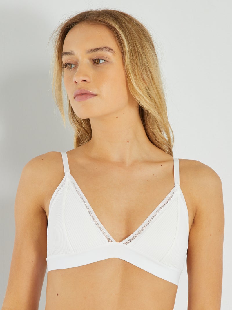 Triangle paddé microfibre blanc - Kiabi