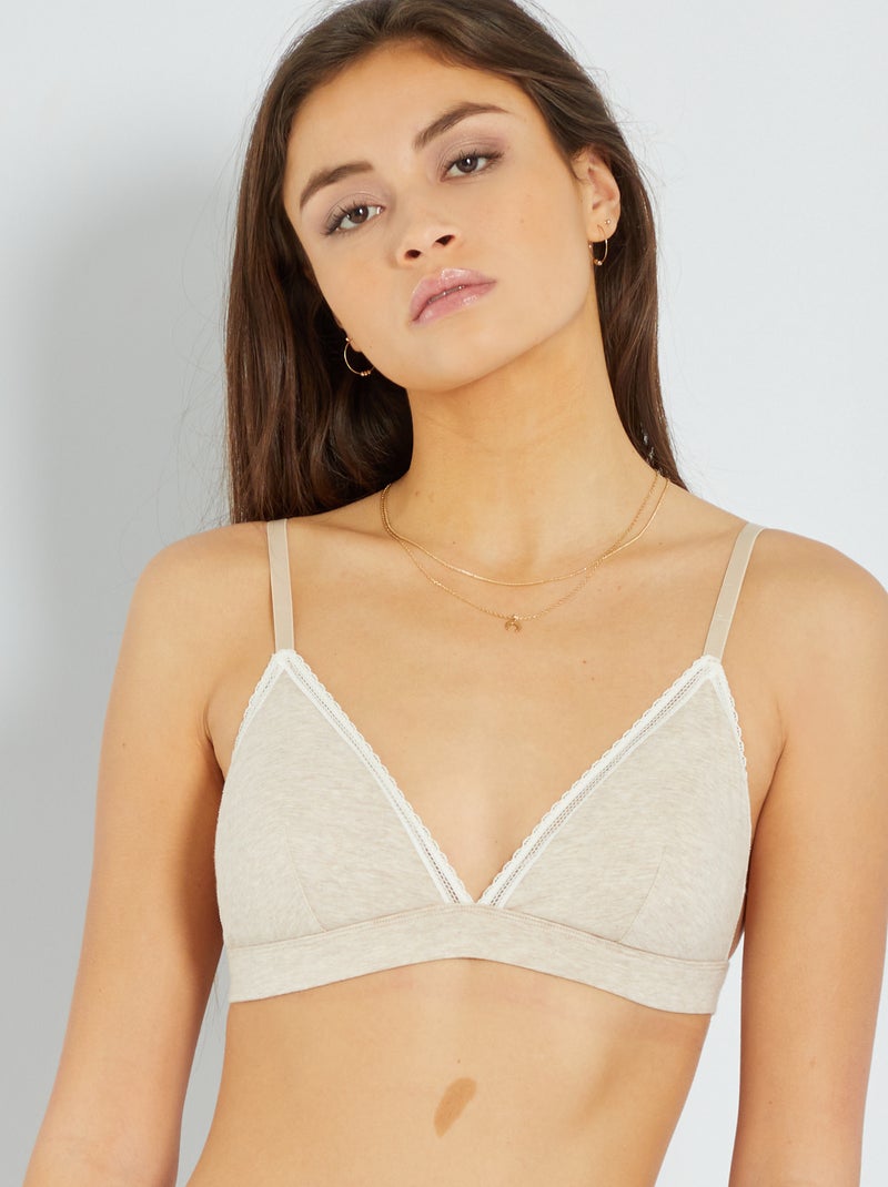 Triangle pads amovibles beige chiné - Kiabi