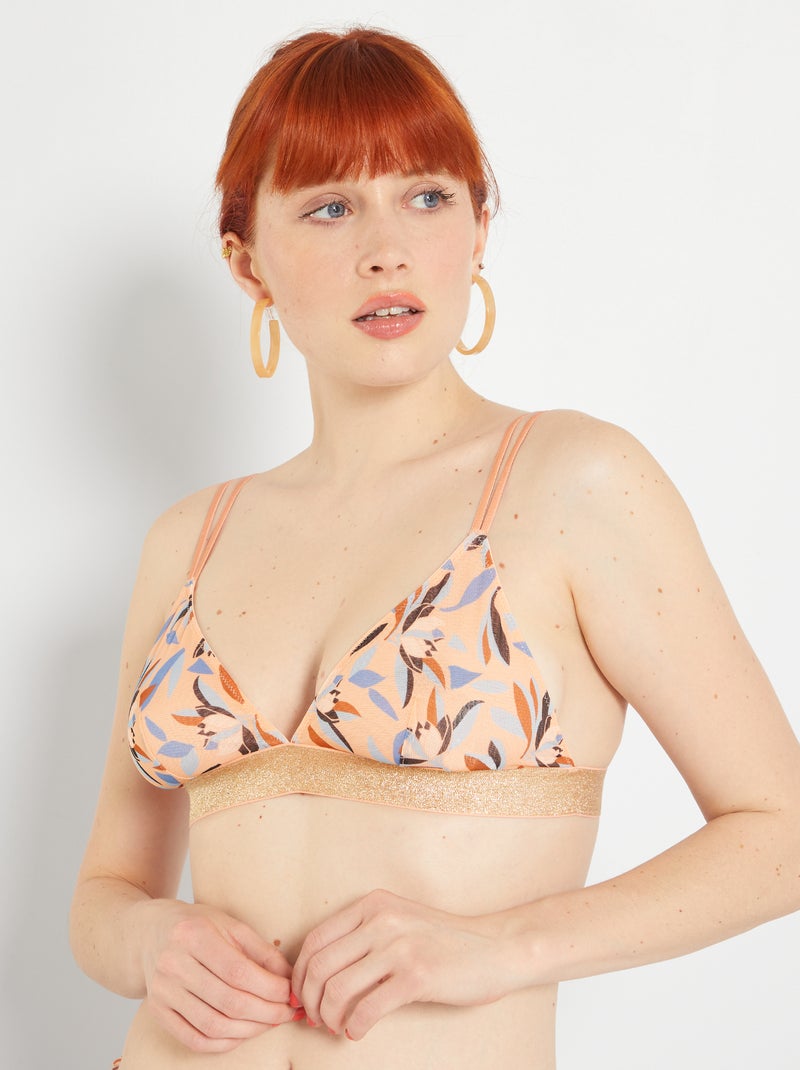 Triangle tulle imprimé Orange - Kiabi