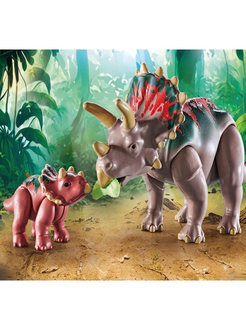 Tricératops avec bébé, oeuf et explorateur - Kiabi