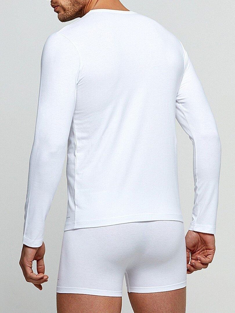 Tricot de peau col rond manches longues innovation régulateur de température Blanc - Kiabi