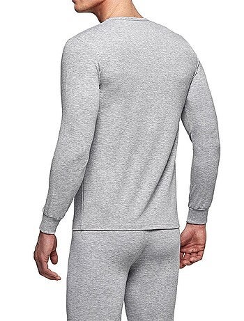 Lot 2 Chemises Manches Longues Hanes Thermal – Gris, Taille L, Neuves