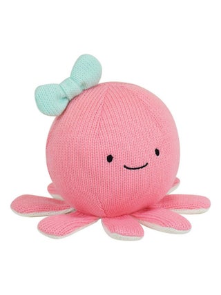 Tricotou peluche pieuvre rose  et  22 cm