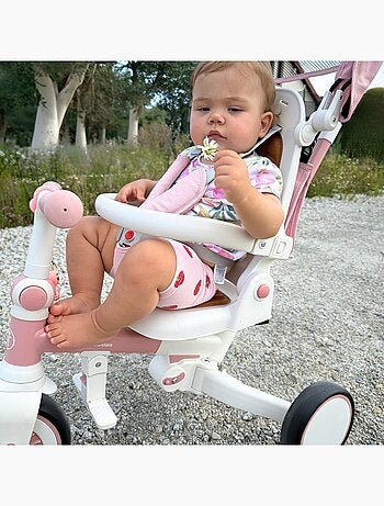 Tricycle Bébé évolutif - siège pivotant 360°, Vélo Enfant, Draisienne Roues EVA increvables, Pliable
