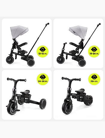Tricycle Bébé évolutif, Siège pivotant 360°, Vélo Enfant, Draisienne Roues EVA Increvables, Pliable