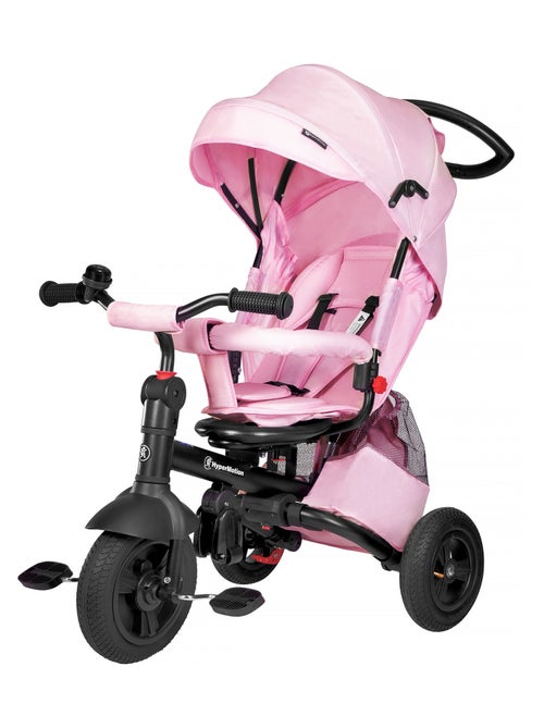 Tricycle Enfant 1-5 ans Max 25 kg, Poussette Habillage Pluie, Roues Pompées, Siège Pivotant, Pliante - Kiabi