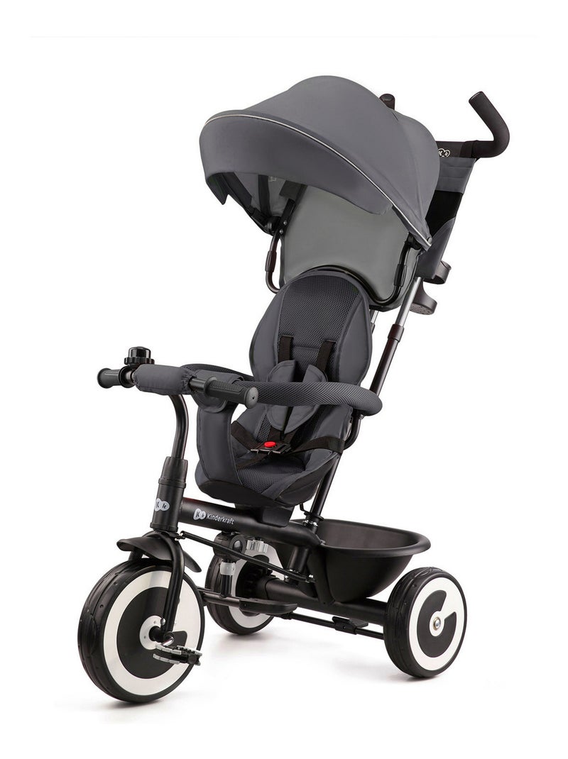 Tricycle enfant avec guidon poussette et pare-soleil Gris - Kiabi