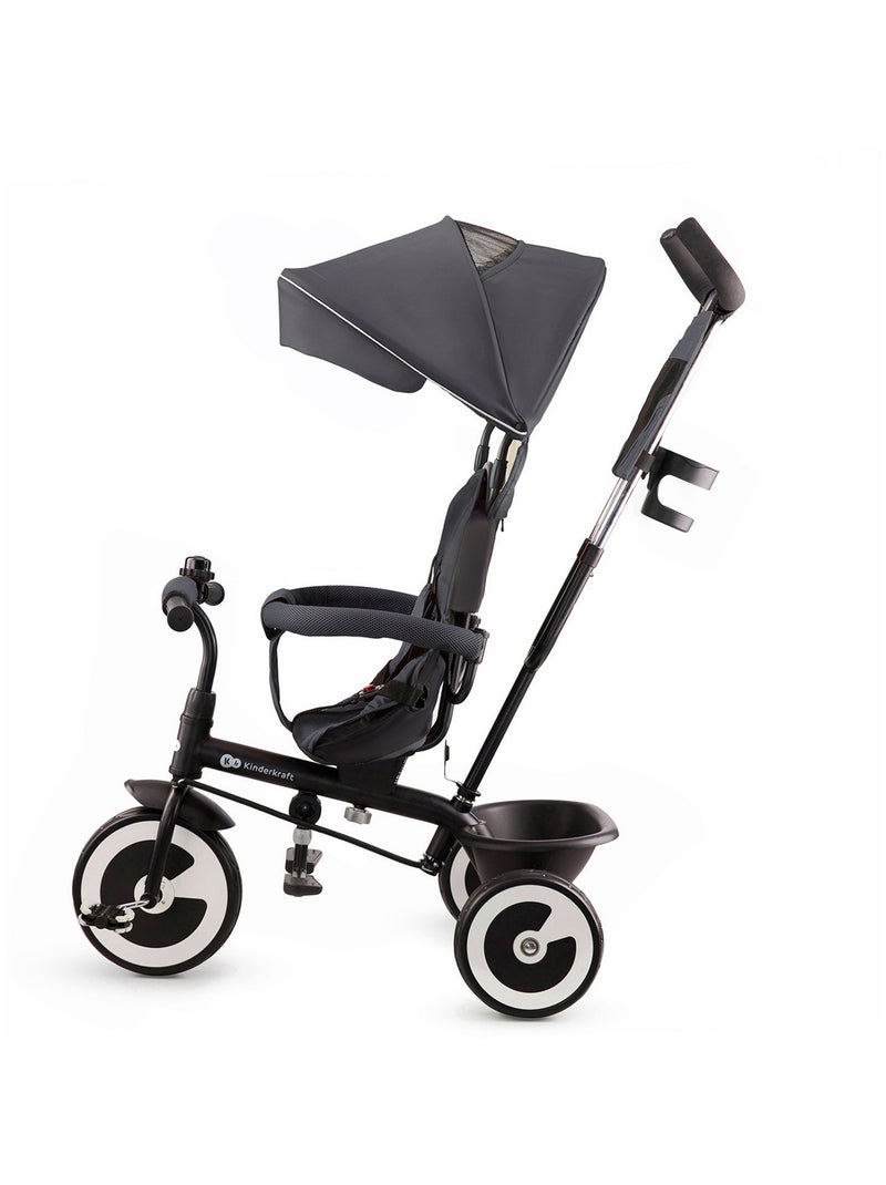 Tricycle enfant avec guidon poussette et pare-soleil Gris - Kiabi