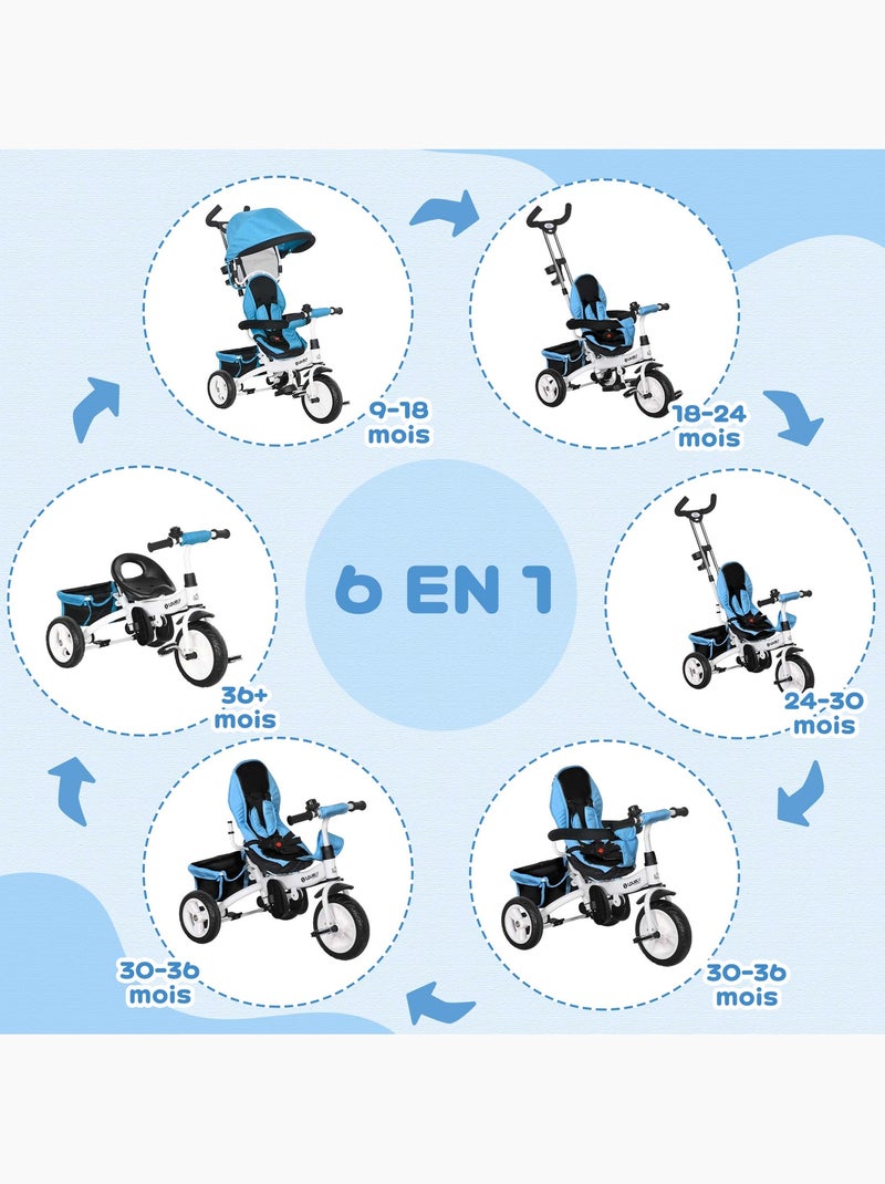 Tricycle enfant évolutif Bleu Bleu - Kiabi