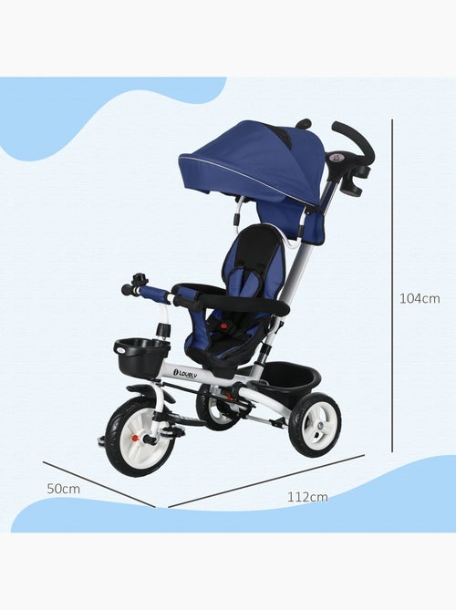 Tricycle enfant évolutif pliable canne télescopique siège réversible - Kiabi