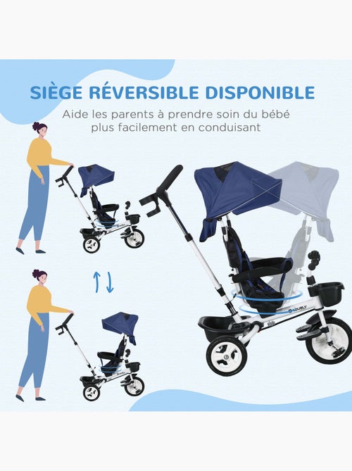 Tricycle enfant évolutif pliable canne télescopique siège réversible - Kiabi