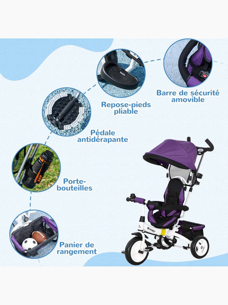 Tricycle enfant évolutif Violet - Kiabi