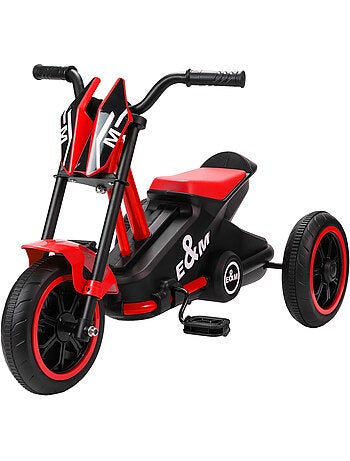 Tricycle enfant moto roues dia. 21,5 cm rouge noir