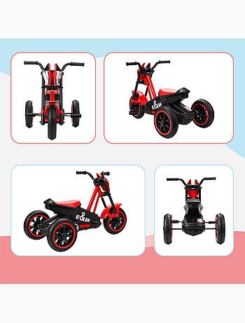 Tricycle enfant moto roues dia. 21,5 cm rouge noir