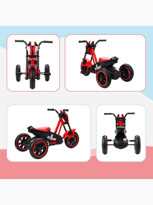 Tricycle enfant moto roues dia. 21,5 cm rouge noir - Kiabi