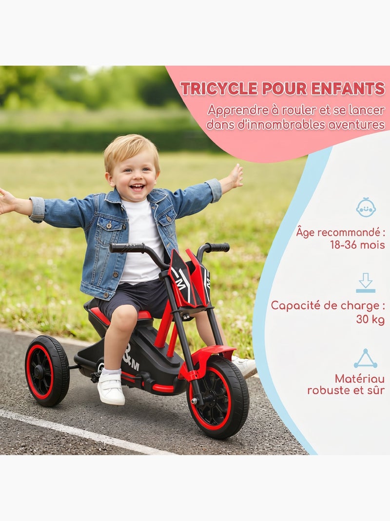 Tricycle enfant moto roues dia. 21,5 cm rouge noir Rouge - Kiabi