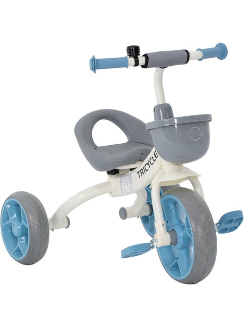 Tricycle enfant multi-équipé métal bleu blanc gris - Kiabi