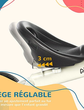 Tricycle enfant multi-équipé siège réglable métal