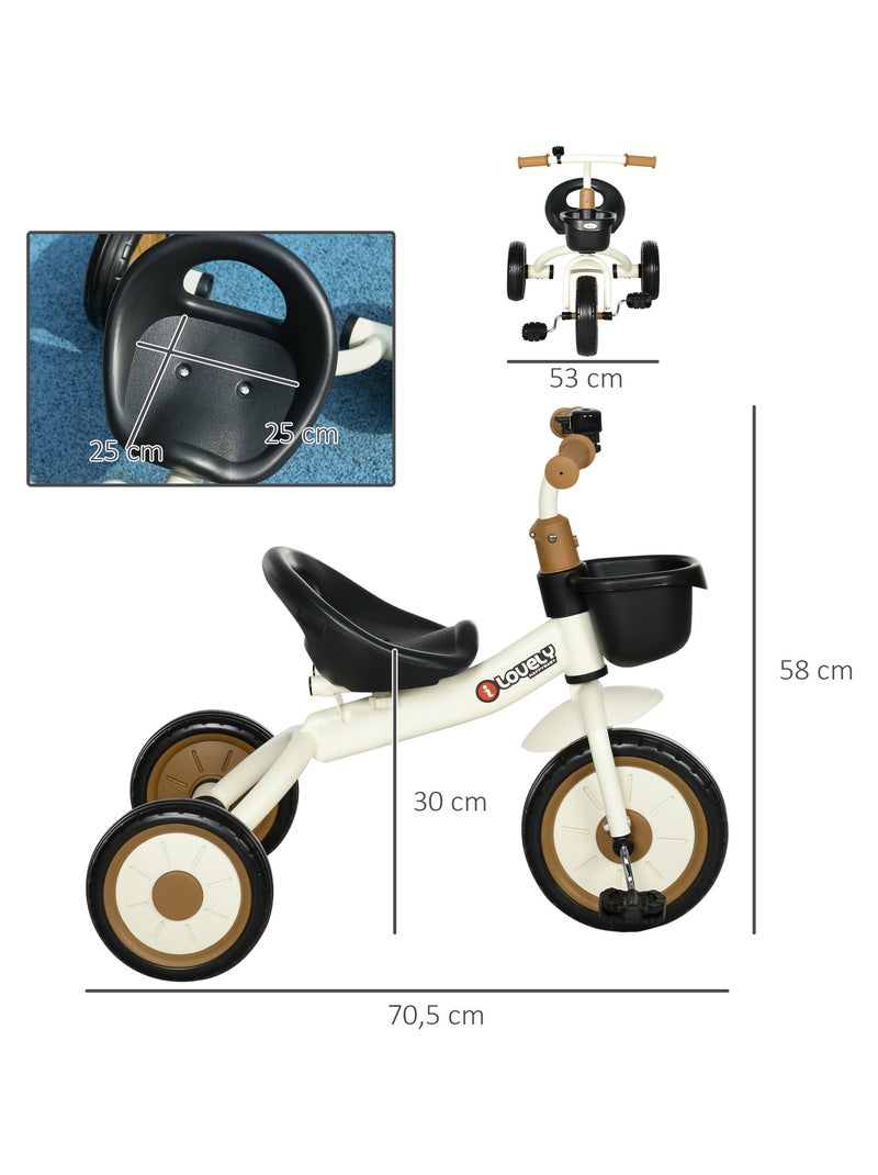 Tricycle enfant multi-équipé siège réglable métal Blanc Blanc - Kiabi