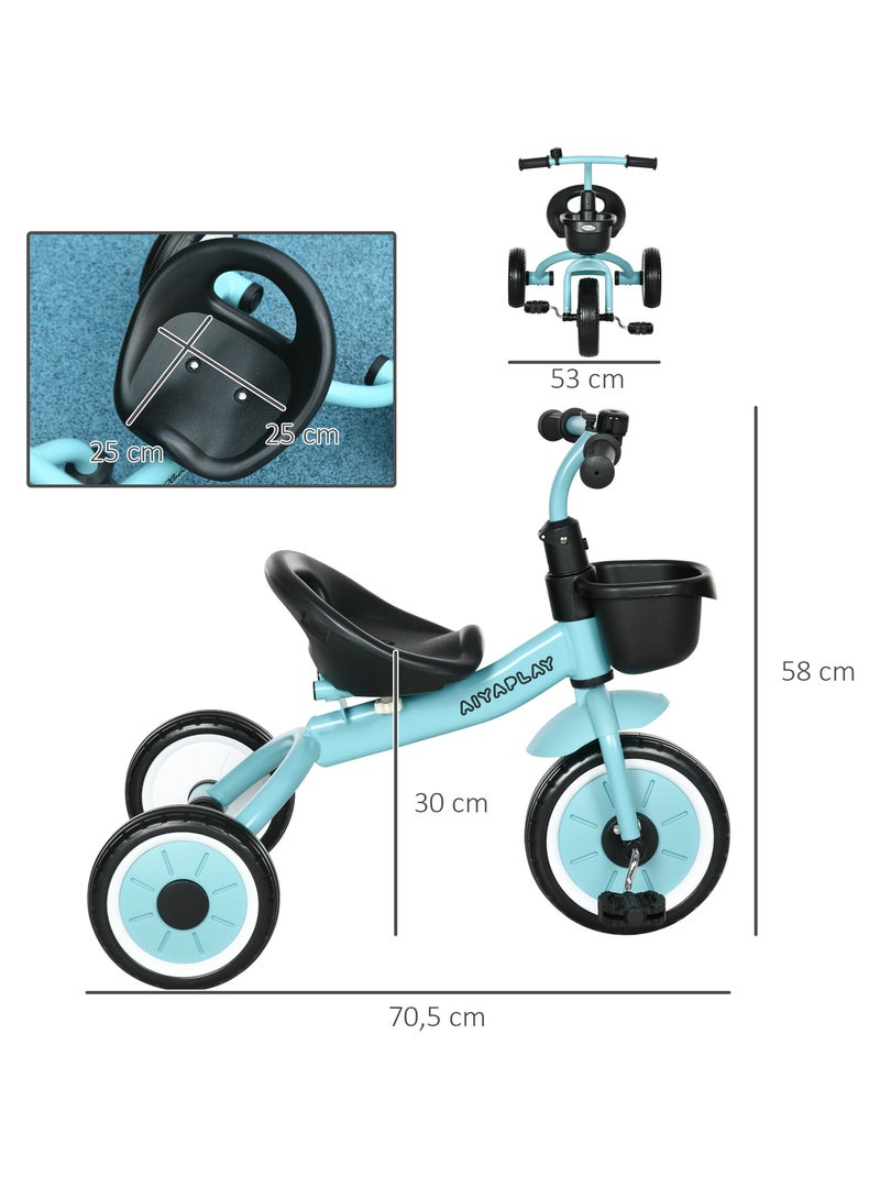 Tricycle enfant multi-équipé siège réglable métal Bleu Bleu - Kiabi