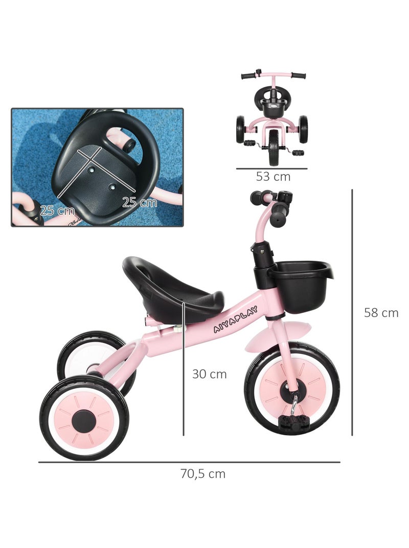 Tricycle enfant multi-équipé siège réglable métal Rose - Kiabi