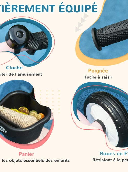 Tricycle enfant multi-équipé siège réglable métal - Kiabi