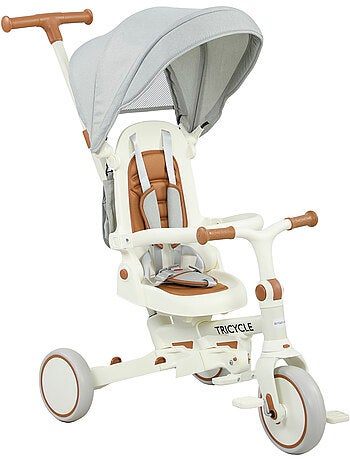 Tricycle enfant pliable évolutif 5 en 1 poignée telescopique