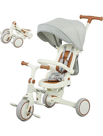 Tricycle enfant pliable évolutif 5 en 1 poignée telescopique