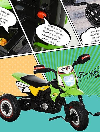 Tricycle enfants moto cross effets musicaux