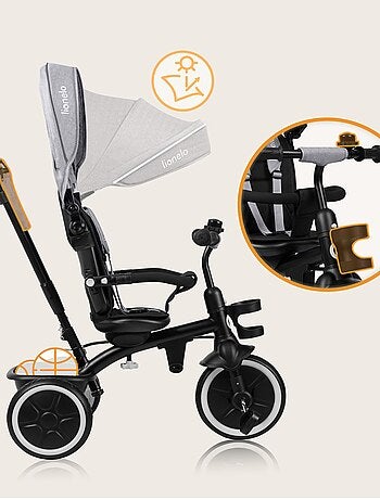 Tricycle évolutif 2en1 LIONELO Berry - Poussette velo - De 9 mois - Sonnette et Porte-gobelet