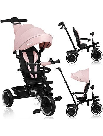 Tricycle évolutif 2en1 LIONELO Berry - Poussette velo - De 9 mois - Sonnette et Porte-gobelet