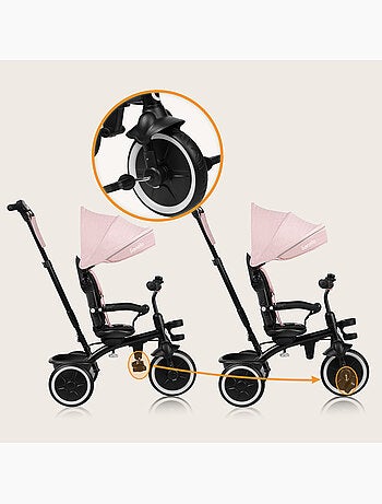 Tricycle évolutif 2en1 LIONELO Berry - Poussette velo - De 9 mois - Sonnette et Porte-gobelet