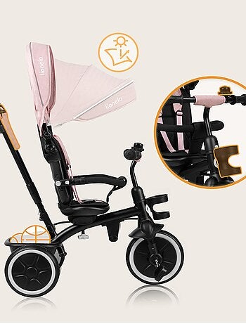 Tricycle évolutif 2en1 LIONELO Berry - Poussette velo - De 9 mois - Sonnette et Porte-gobelet