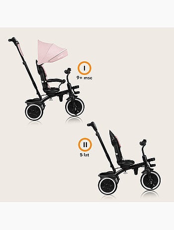 Poussette et tricycle bébé lionelo haari - jusqu'à 25 kg - siège réversible - panier et sac inclus