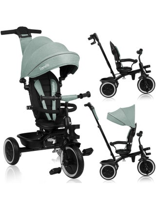 Tricycle évolutif 2en1 LIONELO Berry - Poussette velo - De 9 mois - Sonnette et Porte-gobelet