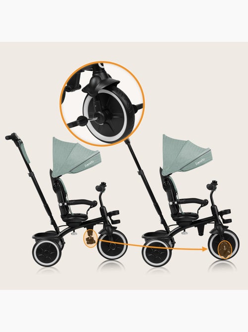 Tricycle évolutif 2en1 LIONELO Berry - Poussette velo - De 9 mois - Sonnette et Porte-gobelet - Kiabi